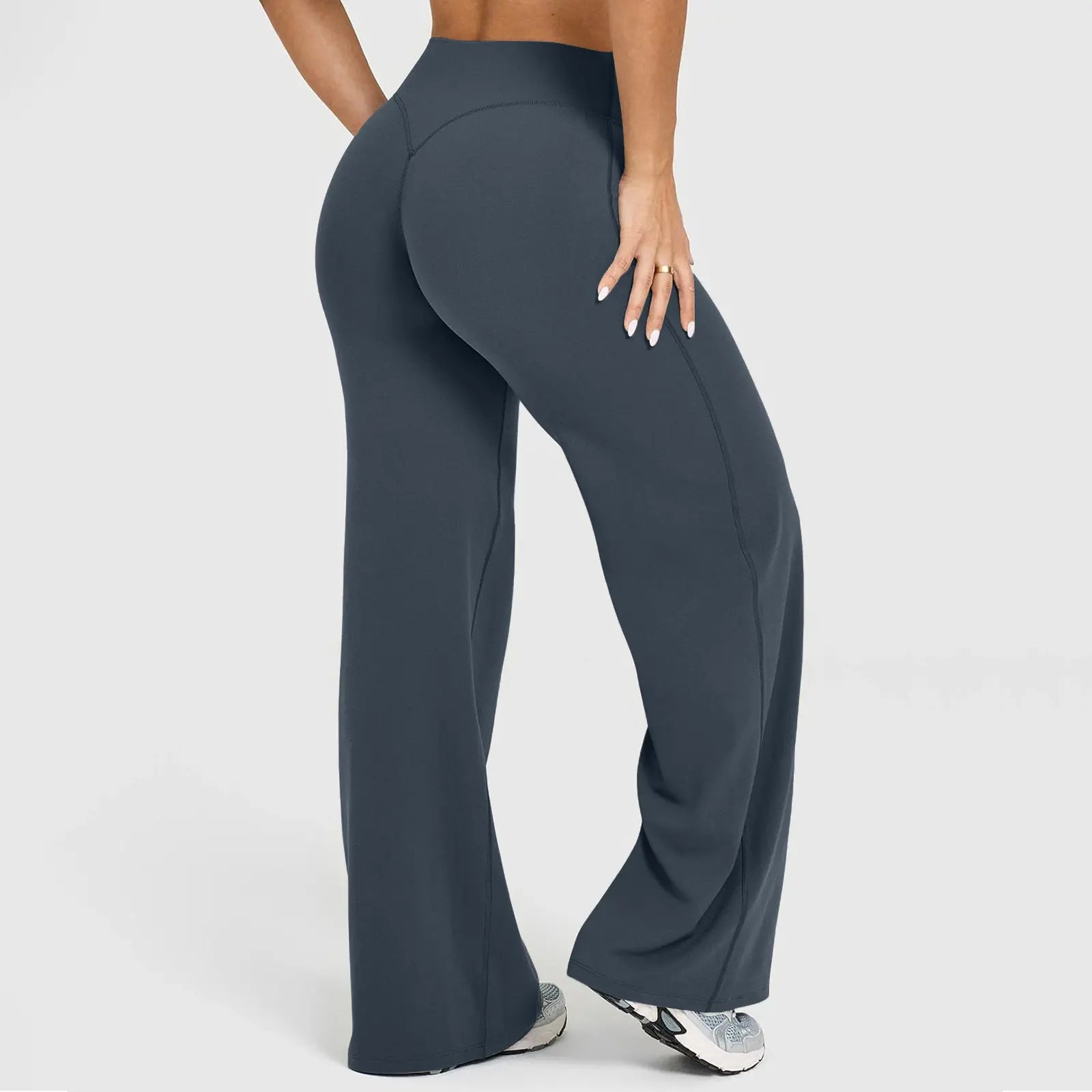 BRIA RICH Women‘s Casual Pants - High Waisted Loose-Fitting Wide Leg Yoga Pants - Comfortable & Elastic Soft Pants with Stretchy Material - Straight Leg Hem