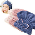 Women's 3-Piece Shiny Light Microfiber Hair Towel Caps, Super Absorbent Towel, Extra Soft, Fast Drying Plain Turban Wraps, 1 Size Fits All, Nighttime Wet Hair Use