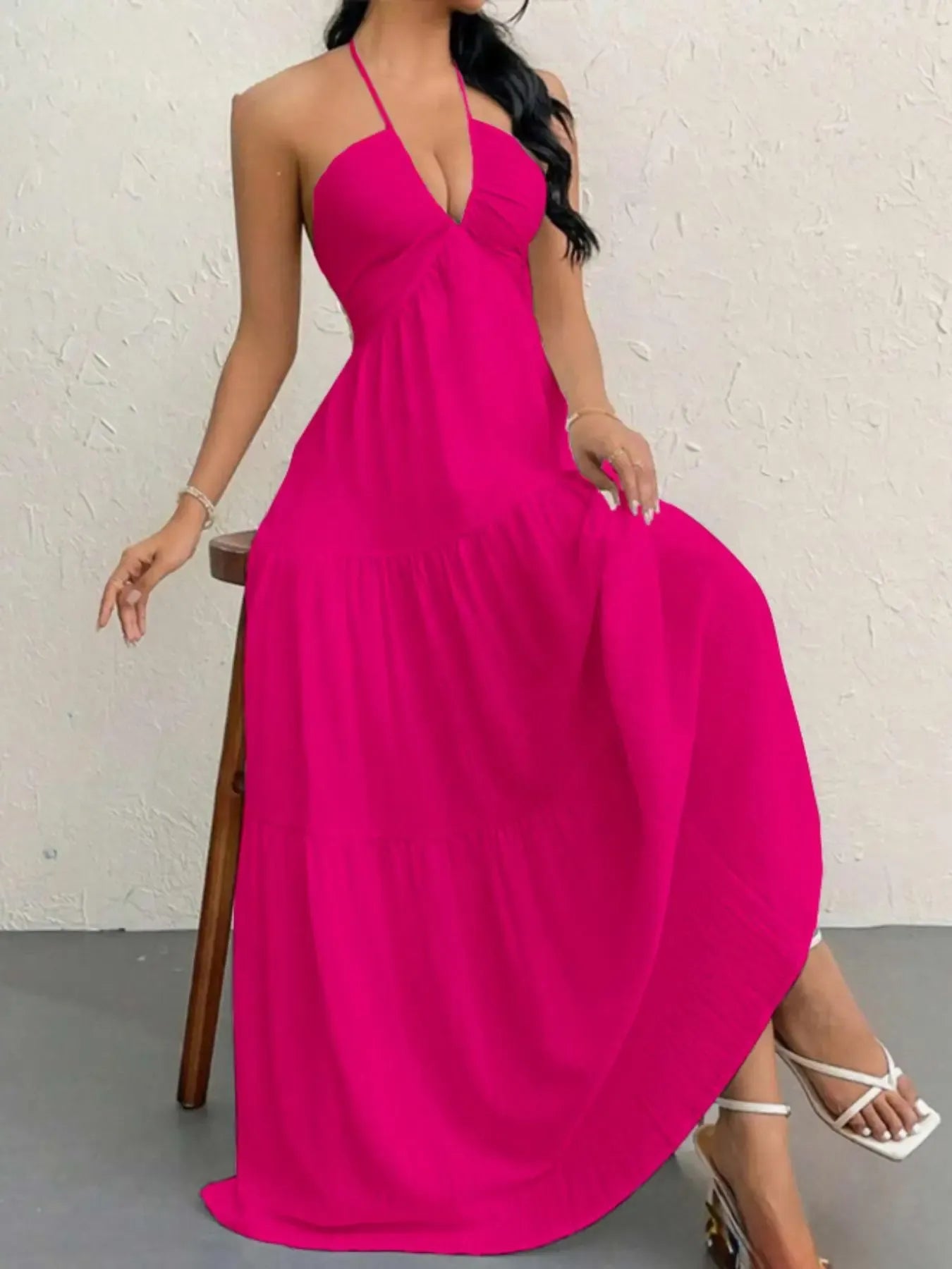 Women's Plain Dress, Summer Clothes Women, Casual Basic Loose Fit Sleeveless Dress for Beach Holiday Vacation, Ladies Summer Clothes, Women's Clothing, Womenswear, Dresses for Party, Minimalist A Line Dress