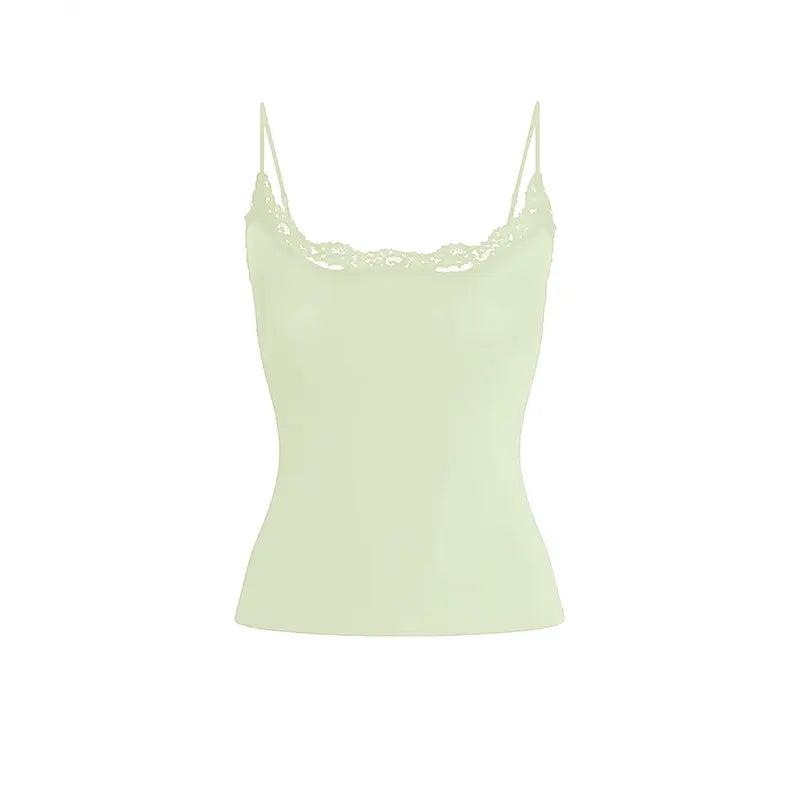 Starrylion Padded Lace Cami Top Double Lined Sexy Tank Top Spaghetti Strap Club Party Shirt