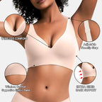 VRCOM Jelly Wireless Womens Comfortable Wireless Bras Push Up Bralettes Seamless Tshirts Bras Deep V Everyday Bras