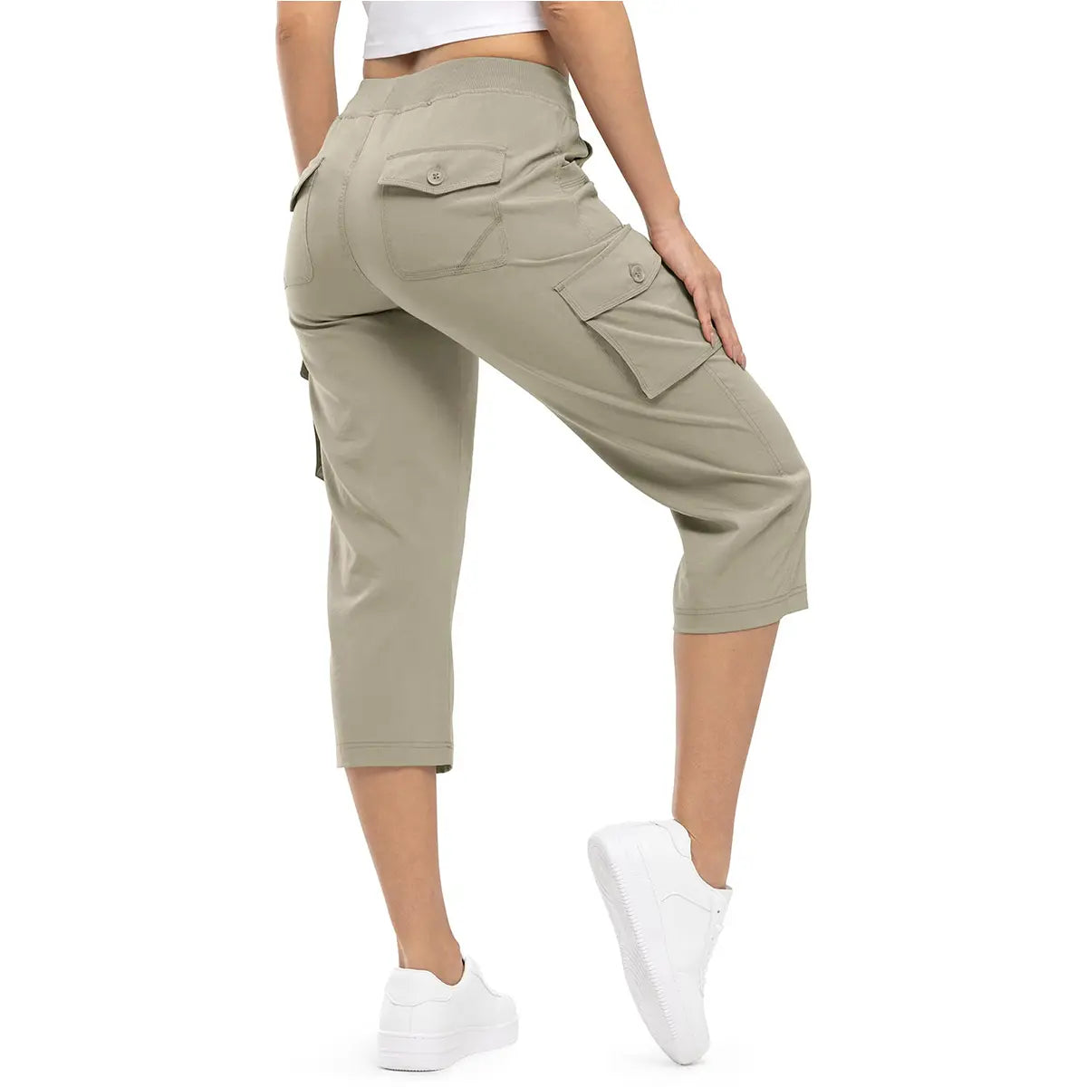 YSENTO Damen Leichte Capri-Wanderhose 6 Taschen Schnelltrocknende Cargo Outdoor Reise Lose Shorts BEQUEME MÜTTER ÜBER 30 【Große Größen, S-XXXXL】 Trainingshose Sportoutfit #Muttertag #sommergewinnt #draussen