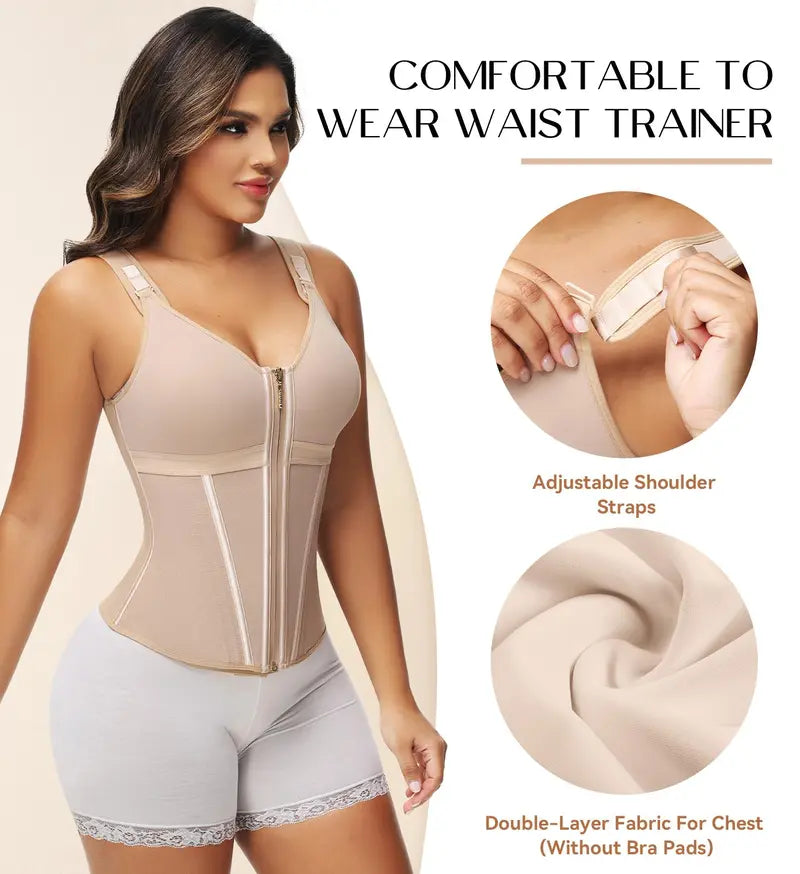 SHAPHER Waist Shapewear for Women with Bra Girdle Workout Shapewear with Adjustable Shoulder Strap