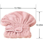Women's 3-Piece Shiny Light Microfiber Hair Towel Caps, Super Absorbent Towel, Extra Soft, Fast Drying Plain Turban Wraps, 1 Size Fits All, Nighttime Wet Hair Use