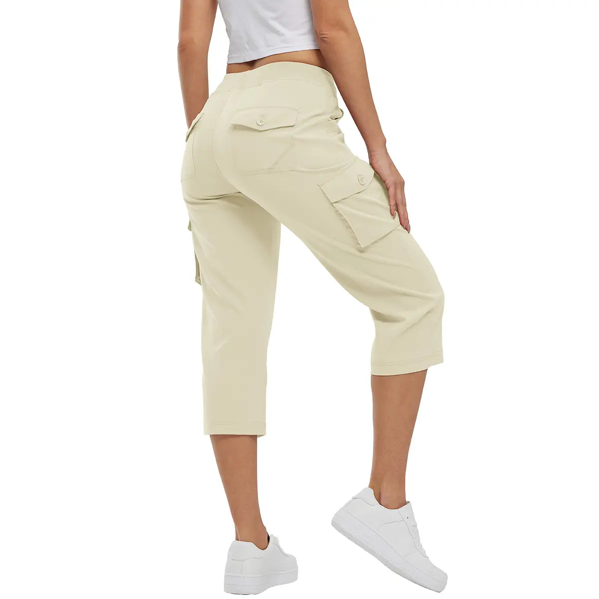 YSENTO Damen Leichte Capri-Wanderhose 6 Taschen Schnelltrocknende Cargo Outdoor Reise Lose Shorts BEQUEME MÜTTER ÜBER 30 【Große Größen, S-XXXXL】 Trainingshose Sportoutfit #Muttertag #sommergewinnt #draussen