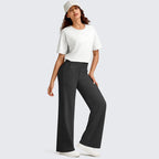 FreeG4 Loose High-Waist Business Casual Pants Yoga Pants Women Wide Leg Pants with Pockets Comfortable Athletic Sweatpants