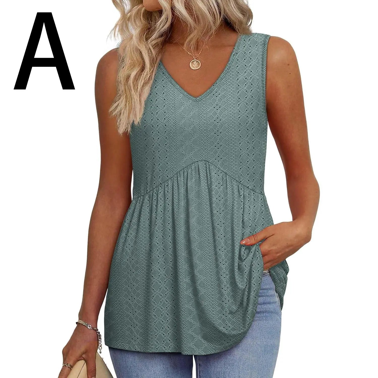 Womens Tank Tops 2025 Flowy Peplum Tops (Size Up 1-2 for Oversized Look) for Women Dressy Sleeveless V Neck Babydoll Tank Tops Fabric Stretchy tank tops summer tops