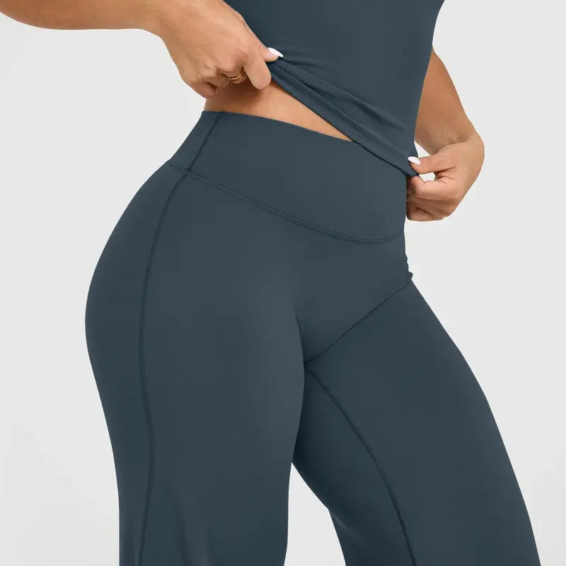 BRIA RICH Women‘s Casual Pants - High Waisted Loose-Fitting Wide Leg Yoga Pants - Comfortable & Elastic Soft Pants with Stretchy Material - Straight Leg Hem