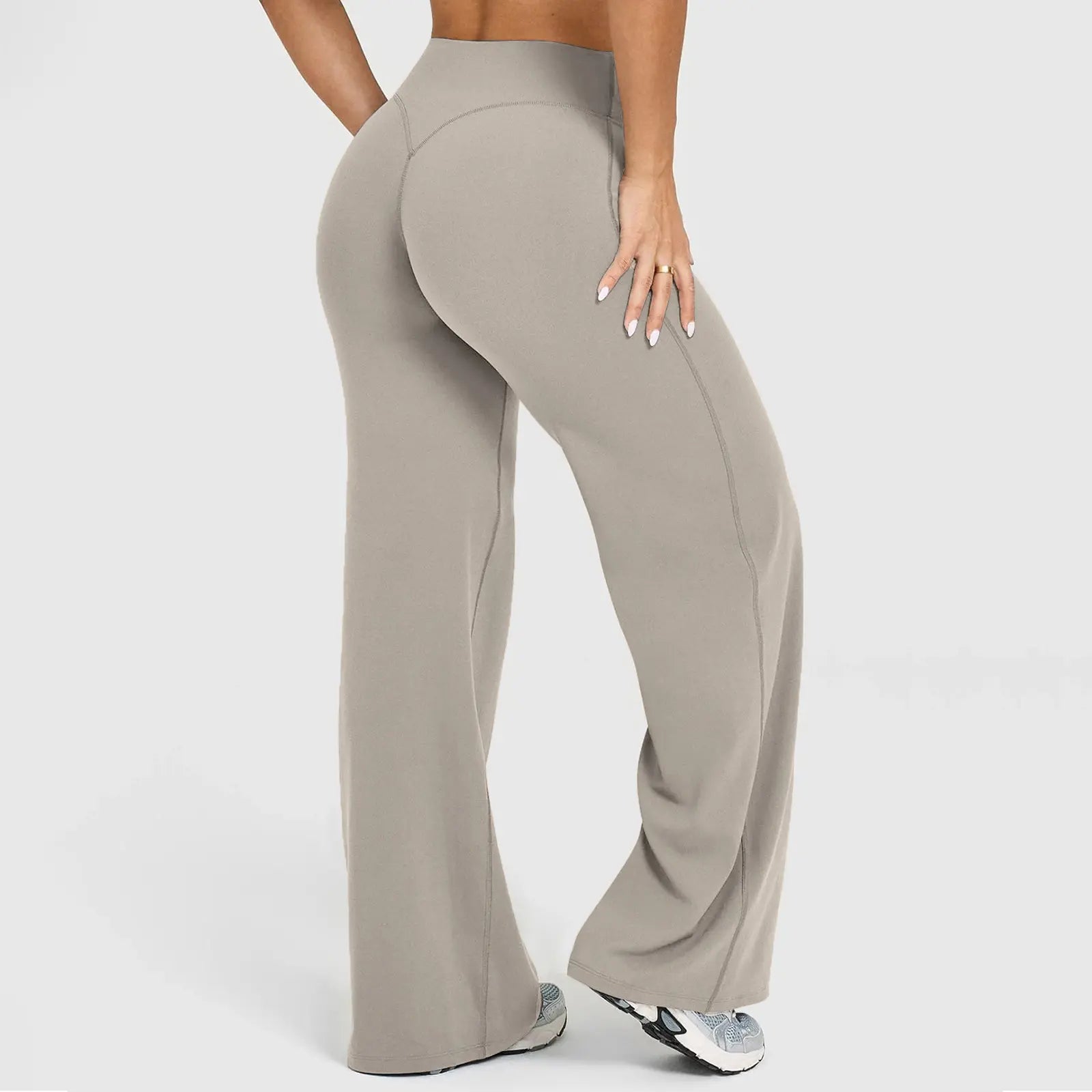 BRIA RICH Women‘s Casual Pants - High Waisted Loose-Fitting Wide Leg Yoga Pants - Comfortable & Elastic Soft Pants with Stretchy Material - Straight Leg Hem