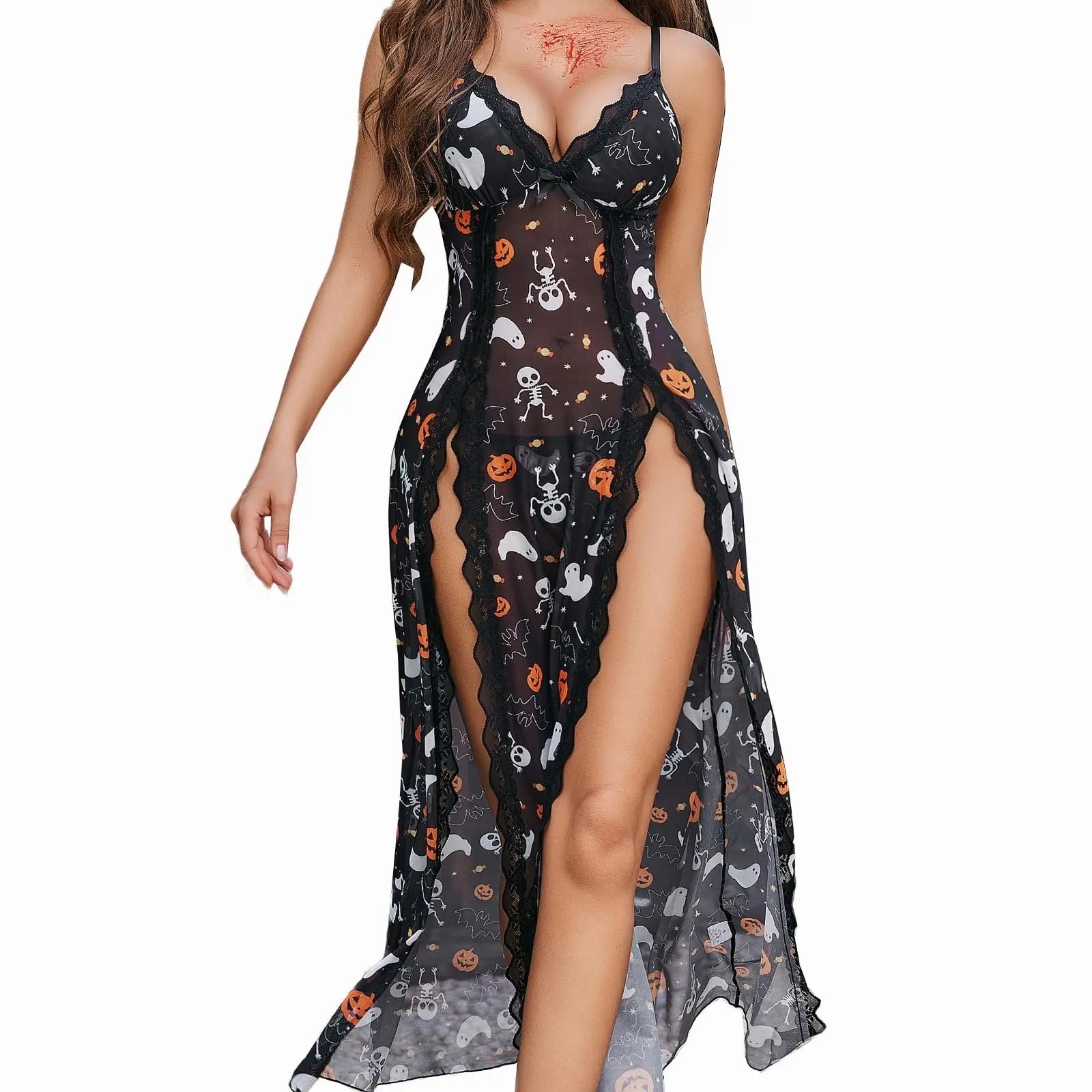 Avidlove Women's Lace Nightgown - Floral Mesh Chemise with V-Neck & Side Splits - Fitted Loungewear for Comfortable Wear - Soft Lightweight Lingerie SpringStatements Womenswear Sleeveless