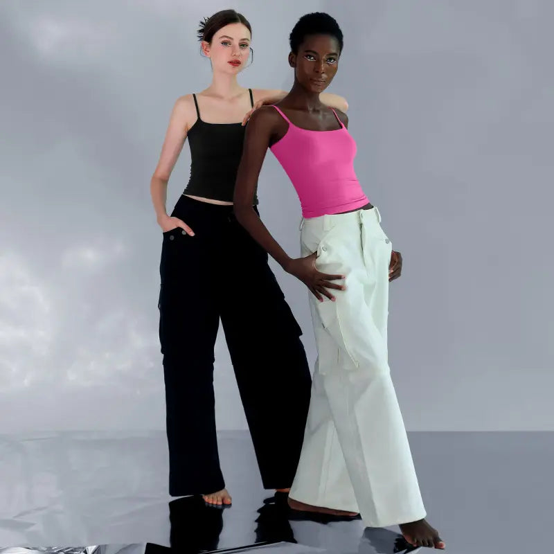 Spaghetti Strap Tank Top, Double Layer Not See-Through Cami, Buttery Soft Stretchy Top, Minimal Chic Essential summerwins