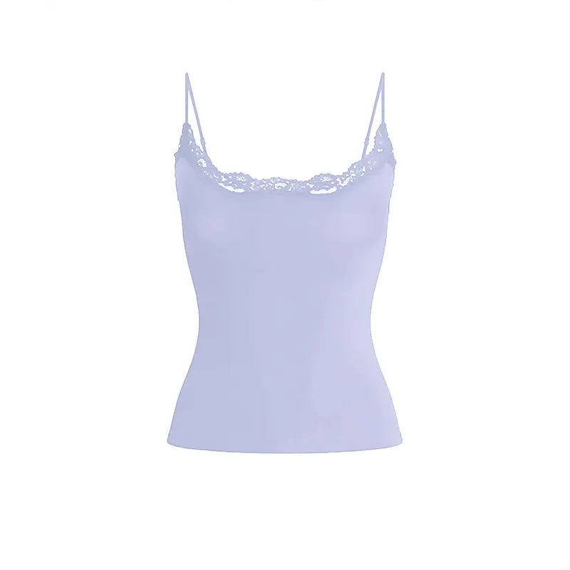 Starrylion Padded Lace Cami Top Double Lined Sexy Tank Top Spaghetti Strap Club Party Shirt