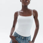 Spaghetti Strap Tank Top, Double Layer Not See-Through Cami, Buttery Soft Stretchy Top, Minimal Chic Essential summerwins