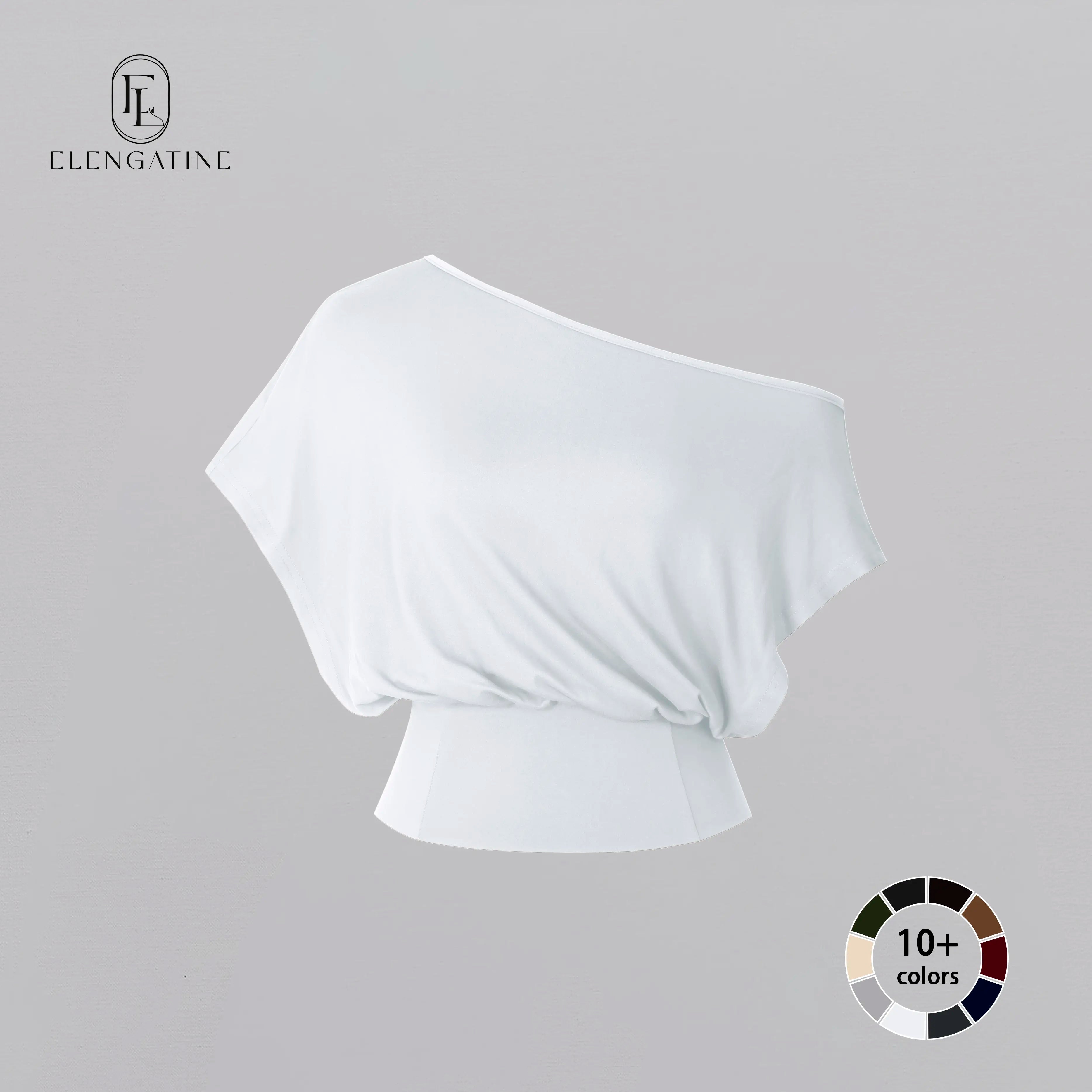 Women Off Shoulder Crop Top, Soft Stretchy Slim Fit Short Sleeve Shirt, One Shoulder Casual Fashion Tee, Flattering Waist Fitted Top for Streetwear, Y2K Style, Daily Wear, Going Out, Party & Summer Outfit KBY0024