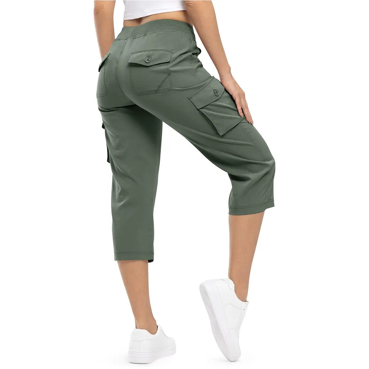 YSENTO Damen Leichte Capri-Wanderhose 6 Taschen Schnelltrocknende Cargo Outdoor Reise Lose Shorts BEQUEME MÜTTER ÜBER 30 【Große Größen, S-XXXXL】 Trainingshose Sportoutfit #Muttertag #sommergewinnt #draussen