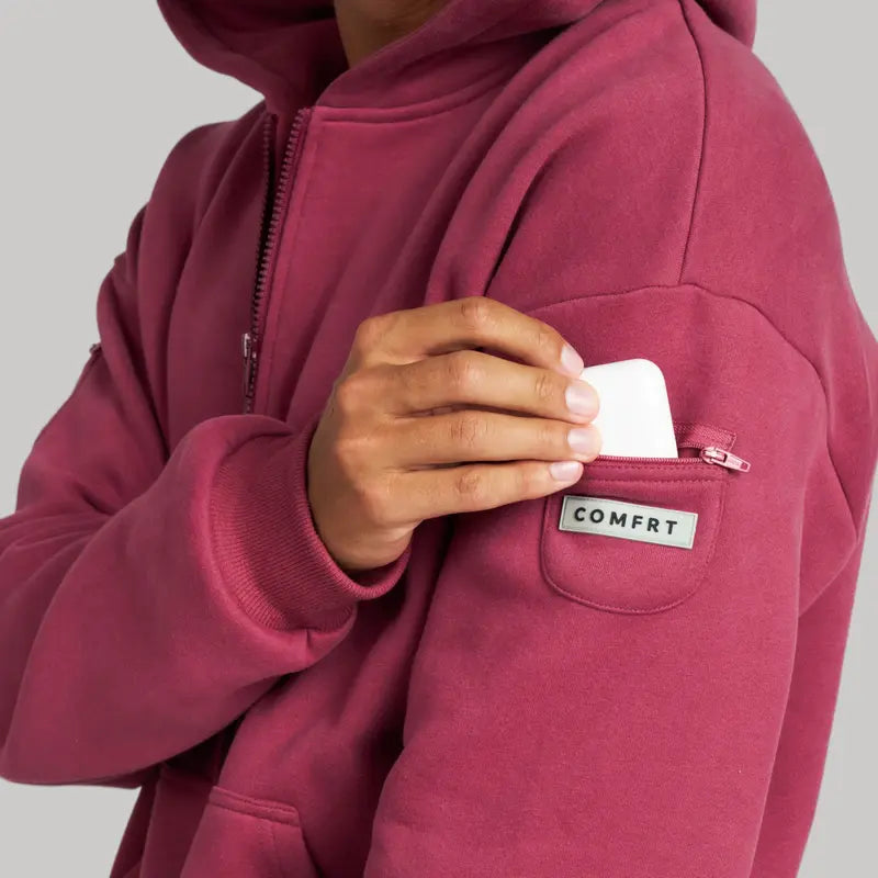 Travel Essentials Zip Up Hoodie | Sweatshirt With Zip Pockets For Travel
