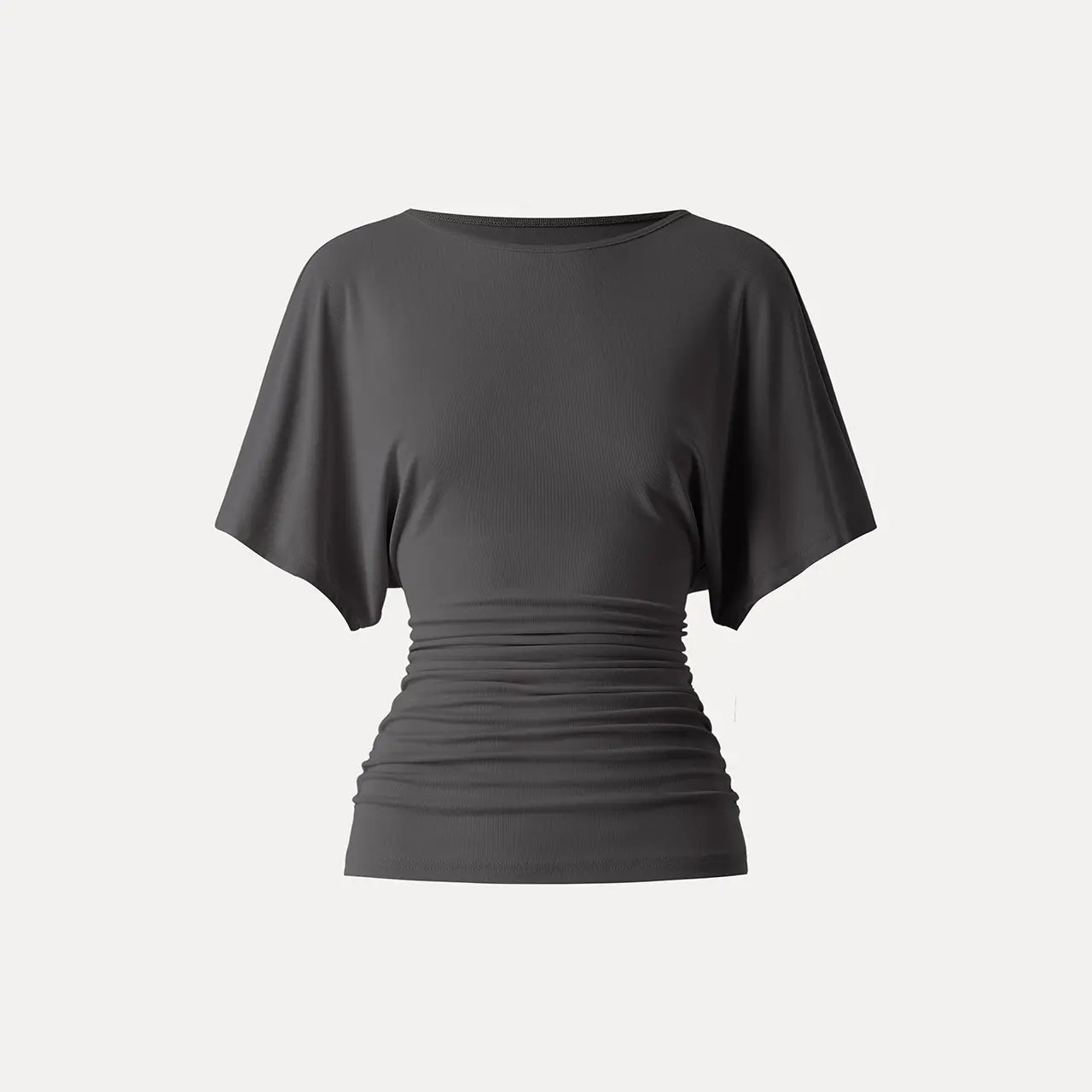 OGL Effortless Boatneck Batwing Sleeve Side Ruched Top - Stylish & Comfortable Women's Fashion baju kelawar outfit Quiet Luxury Essential cute spring clothes women's summer tops tiktokshopmemorialday summerwins