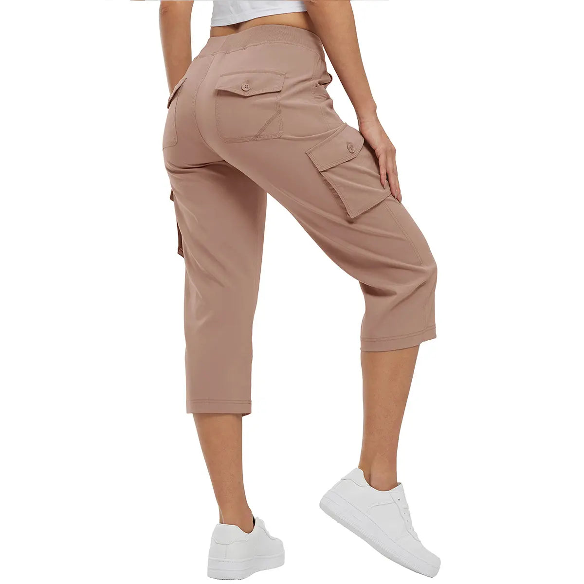 YSENTO Damen Leichte Capri-Wanderhose 6 Taschen Schnelltrocknende Cargo Outdoor Reise Lose Shorts BEQUEME MÜTTER ÜBER 30 【Große Größen, S-XXXXL】 Trainingshose Sportoutfit #Muttertag #sommergewinnt #draussen