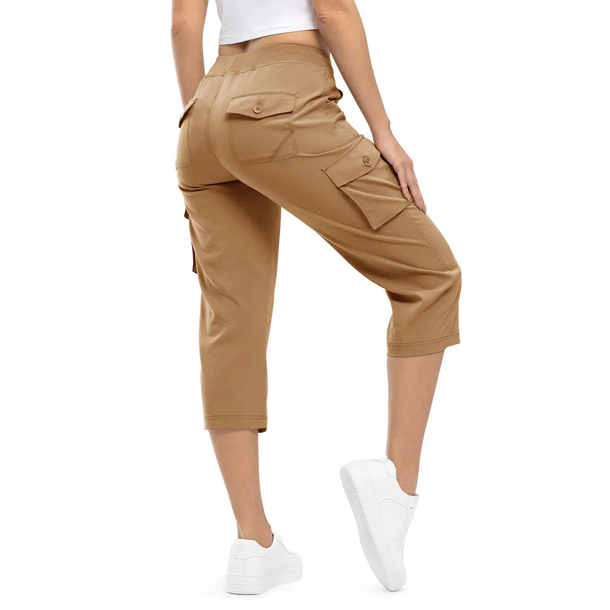 YSENTO Damen Leichte Capri-Wanderhose 6 Taschen Schnelltrocknende Cargo Outdoor Reise Lose Shorts BEQUEME MÜTTER ÜBER 30 【Große Größen, S-XXXXL】 Trainingshose Sportoutfit #Muttertag #sommergewinnt #draussen