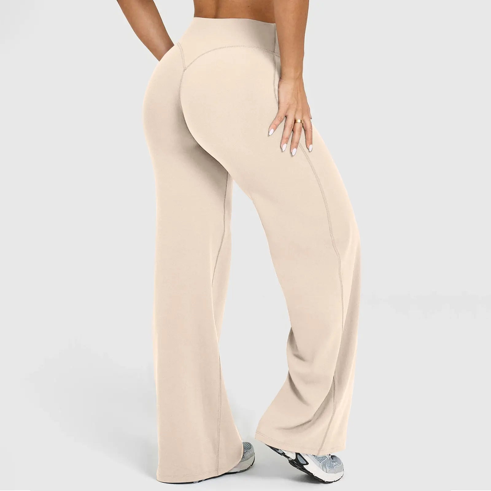 BRIA RICH Women‘s Casual Pants - High Waisted Loose-Fitting Wide Leg Yoga Pants - Comfortable & Elastic Soft Pants with Stretchy Material - Straight Leg Hem