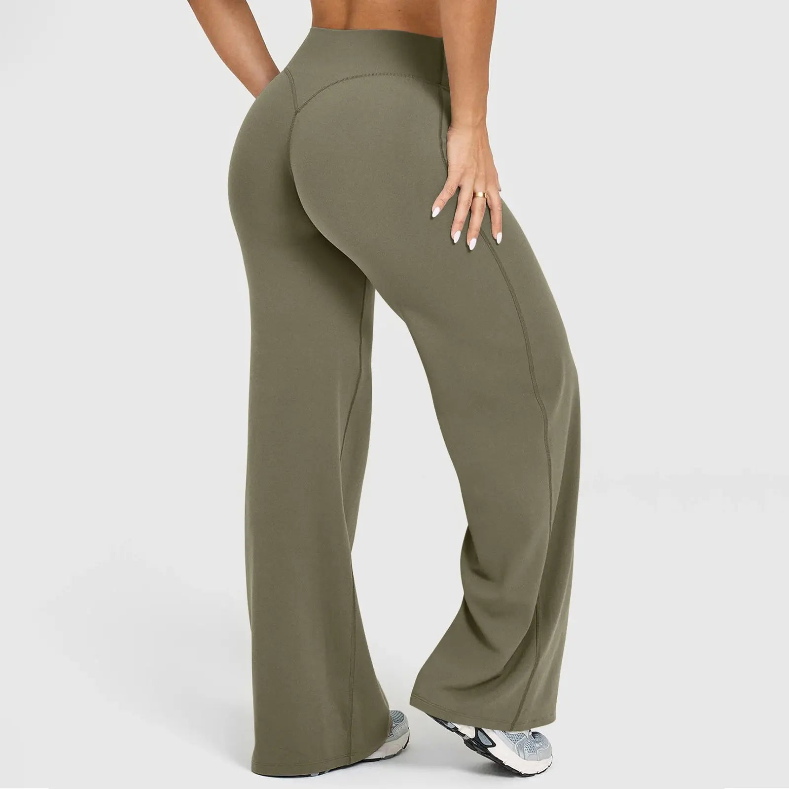 BRIA RICH Women‘s Casual Pants - High Waisted Loose-Fitting Wide Leg Yoga Pants - Comfortable & Elastic Soft Pants with Stretchy Material - Straight Leg Hem