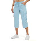 YSENTO Womens Lightweight Capris Hiking Pants 6 Pockets Quick Dry Cargo Outdoor Trip Loose Shorts COMFY MOMS OVER 30 【Plus Size,S-XXXXL】 Workout Bottoms Athletic Outfit #Mothers' Day #summerwins #outdoorfun