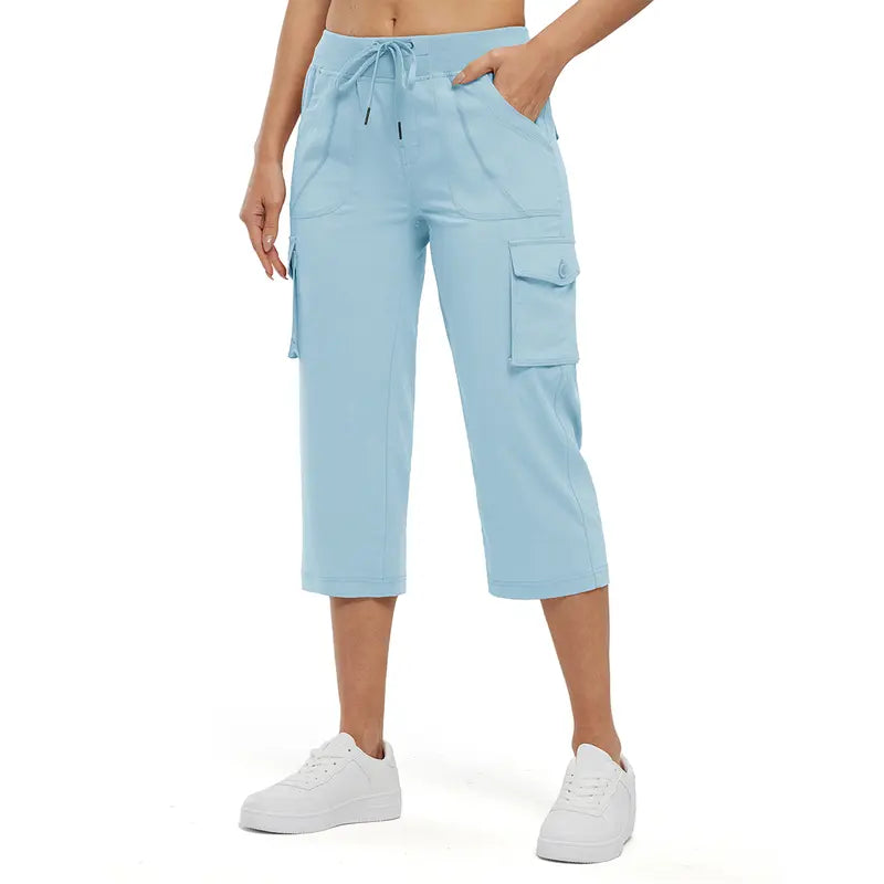 YSENTO Womens Lightweight Capris Hiking Pants 6 Pockets Quick Dry Cargo Outdoor Trip Loose Shorts COMFY MOMS OVER 30 【Plus Size,S-XXXXL】 Workout Bottoms Athletic Outfit #Mothers' Day #summerwins #outdoorfun