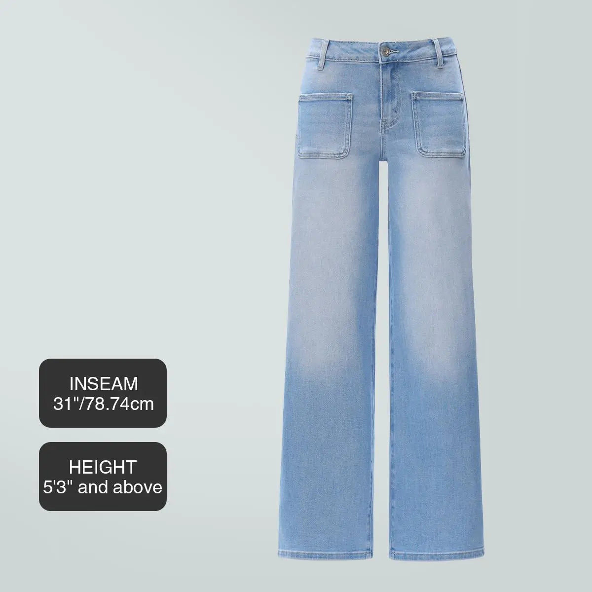 Magic SOONE Mid-low Rise Baggy Jeans Stretchy Wide Leg for Women Distressed Pants Womenswear Bottom 8001 Lady Basic Minimalist Comfortable Denim Tummy Control Curve Hugging Plus Size Regular Size BBL Spring Fashion Daily Outfits