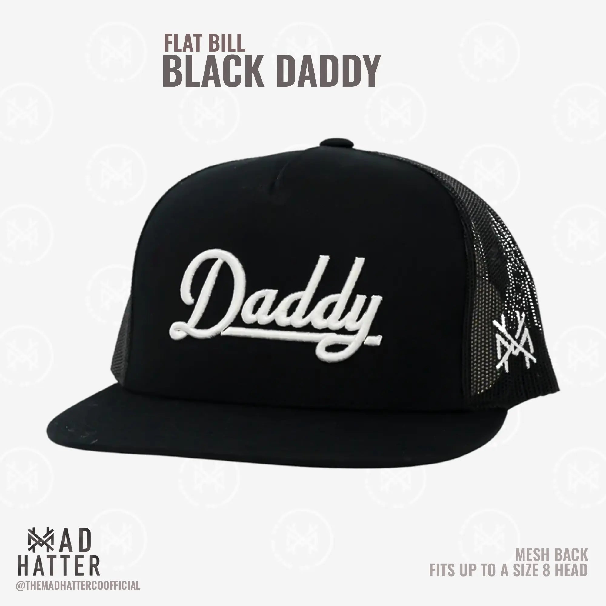 Daddy | Von The Mad Hatter Co. 3D Puff Stickerei (Bis Kopfgröße 8) Premium Herren Trucker Cap Geschenk