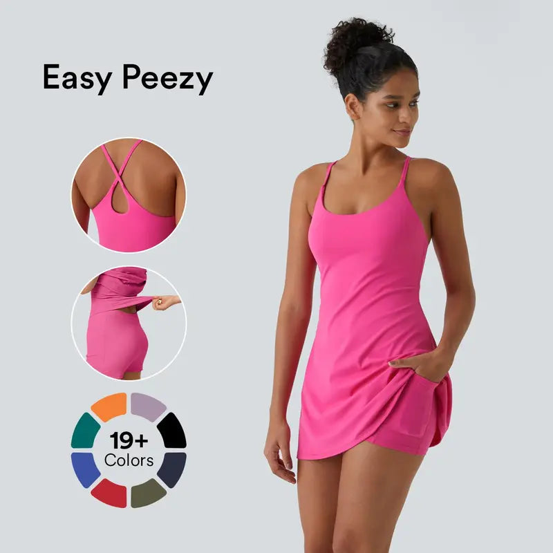 Halara Softlyzero Plüsch rückenfreies Active-Kleid – Easy Peezy, Frühlingskleider, Tanzkleider für Damen #SwimWeek