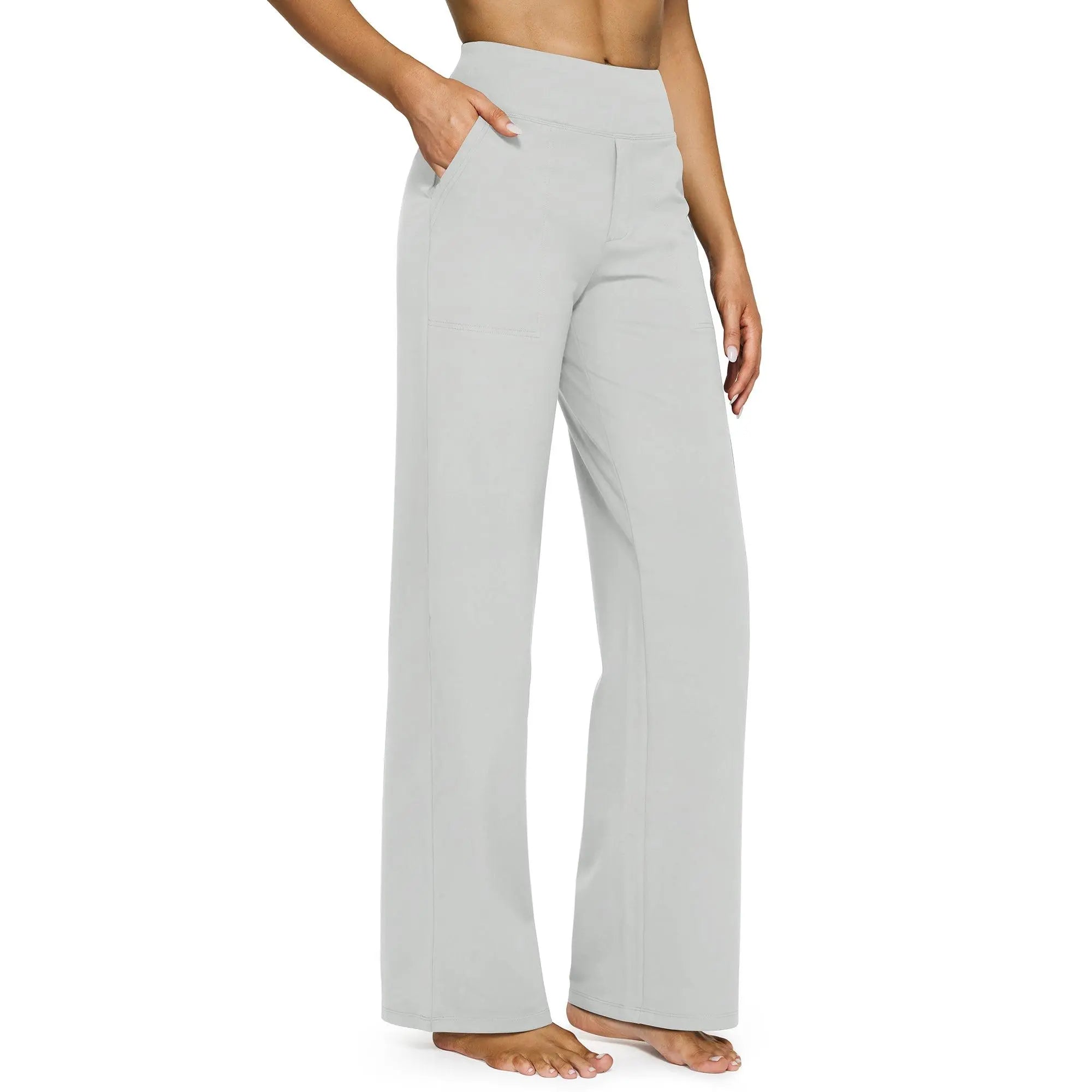 FreeG4 Loose High-Waist Business Casual Pants Yoga Pants Women Wide Leg Pants with Pockets Comfortable Athletic Sweatpants