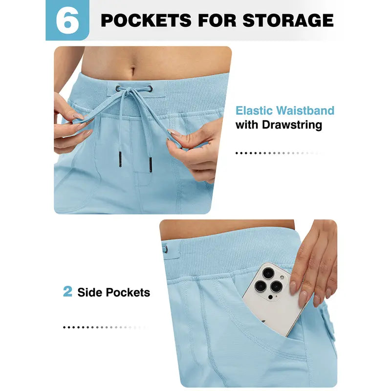 YSENTO Womens Lightweight Capris Hiking Pants 6 Pockets Quick Dry Cargo Outdoor Trip Loose Shorts COMFY MOMS OVER 30 【Plus Size,S-XXXXL】 Workout Bottoms Athletic Outfit #Mothers' Day #summerwins #outdoorfun