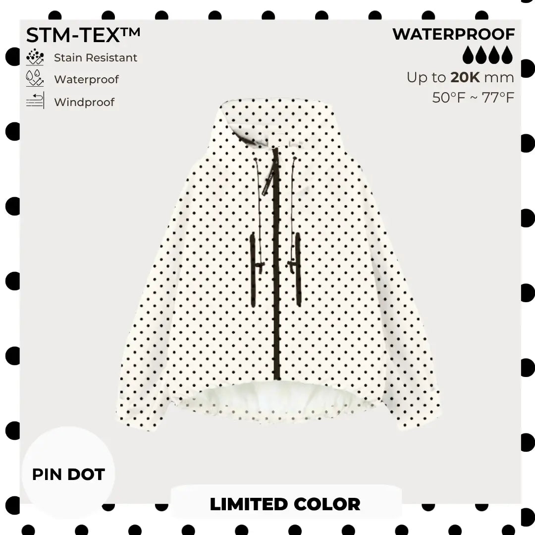 PUFFITER Short One-Size Rain Jacket With Pleated Hem,Hooded Jacket,Waterproof Jacket,Women Jacket,Wide-Brim Hood,Adjustable Cuffs,Zips,Outdoor Sport,Jacket,Statements,Windbreaker,Spring,Dog Walking,School Running,Football Mum,Stylish