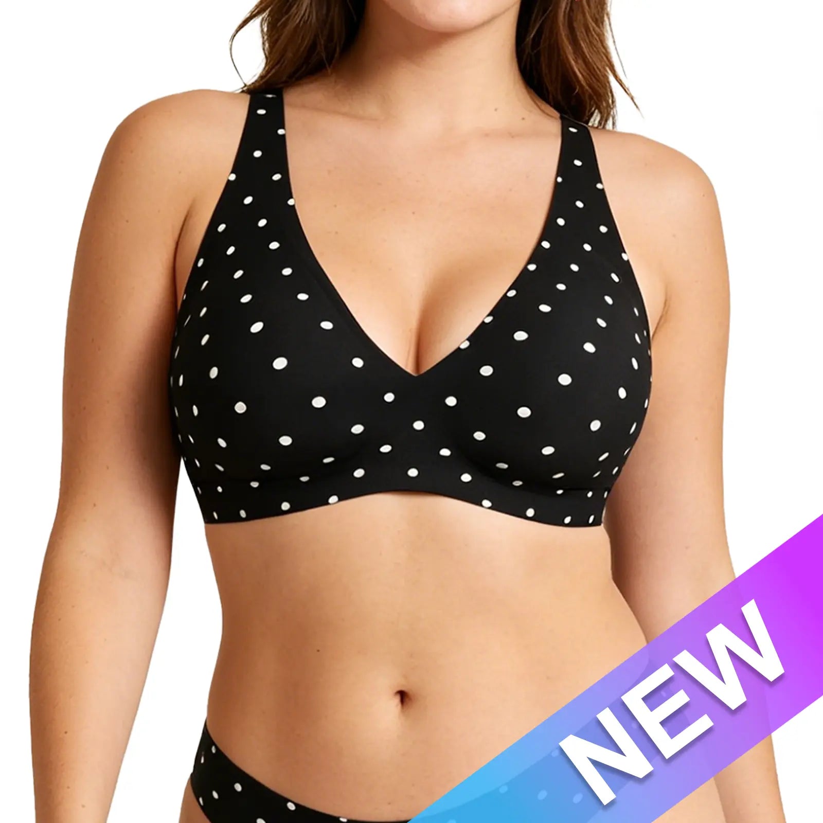 VRCOM Jelly Wireless Womens Comfortable Wireless Bras Push Up Bralettes Seamless Tshirts Bras Deep V Everyday Bras
