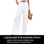 Tanming Womens Cotton Linen Pants Casual Button Up High Waisted Wide Leg Trousers Minimalist Basic Breathable Fabric Casual Loose Comfy Summer Beach Trousers,summerwins