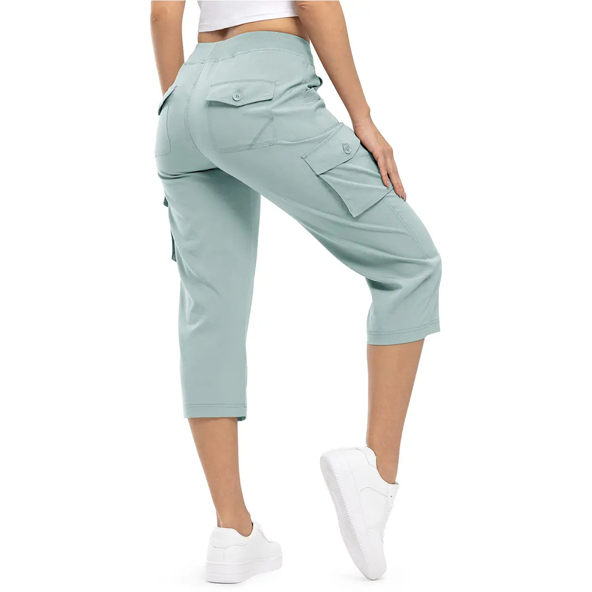 YSENTO Damen Leichte Capri-Wanderhose 6 Taschen Schnelltrocknende Cargo Outdoor Reise Lose Shorts BEQUEME MÜTTER ÜBER 30 【Große Größen, S-XXXXL】 Trainingshose Sportoutfit #Muttertag #sommergewinnt #draussen