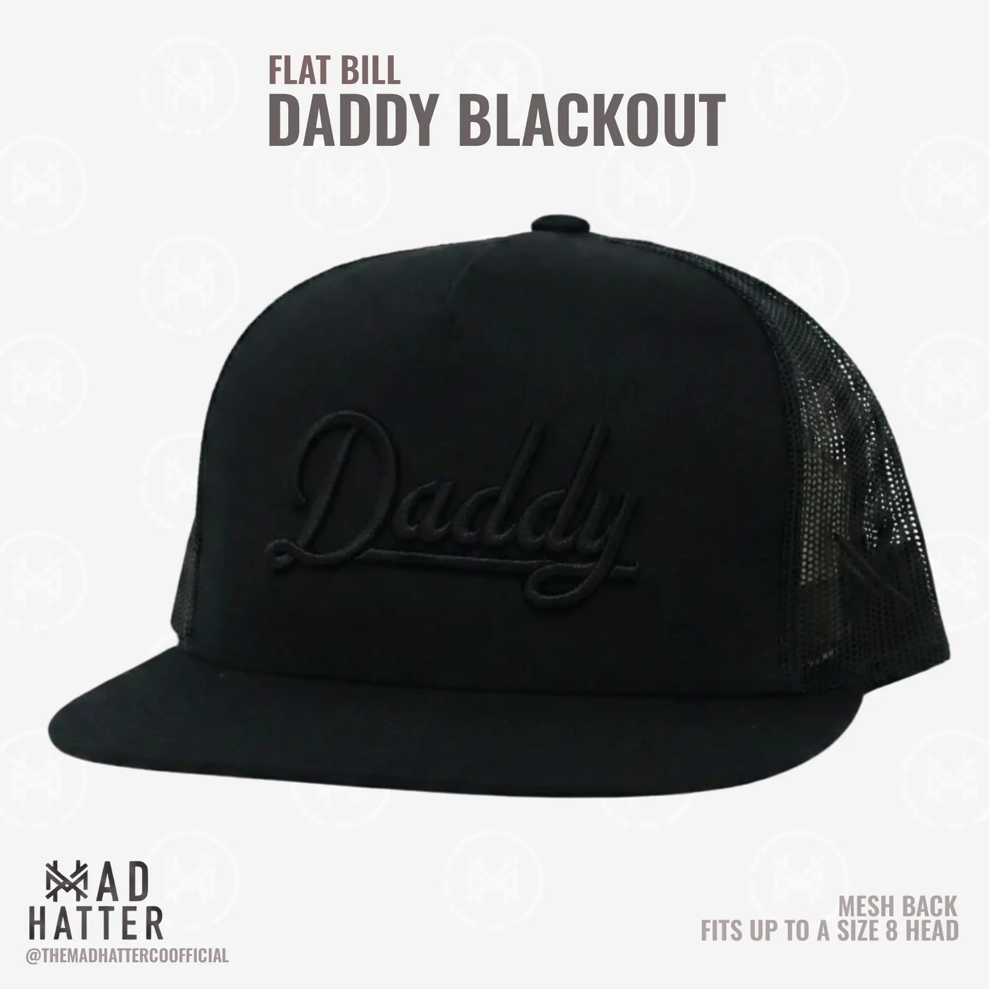 Daddy | Von The Mad Hatter Co. 3D Puff Stickerei (Bis Kopfgröße 8) Premium Herren Trucker Cap Geschenk