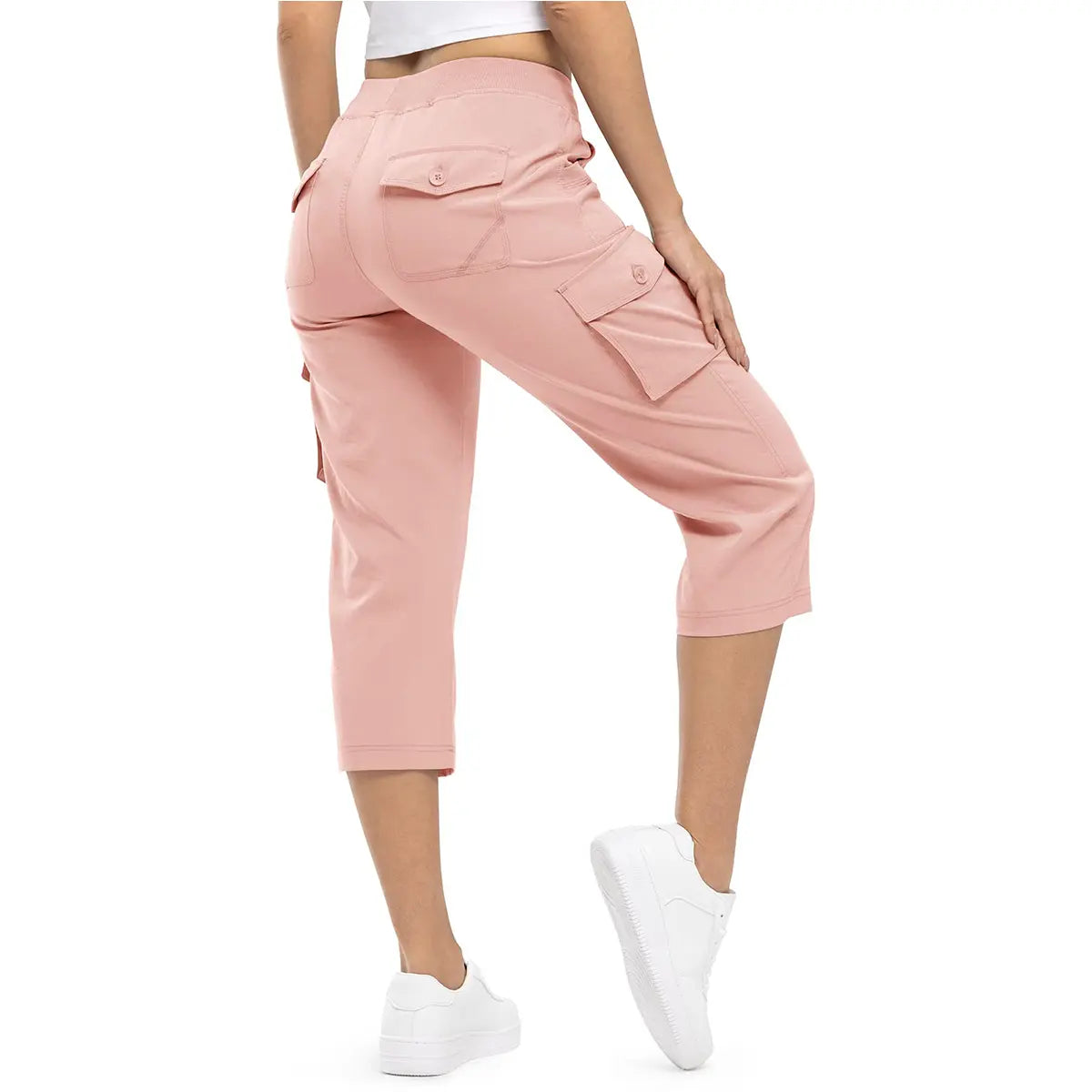 YSENTO Damen Leichte Capri-Wanderhose 6 Taschen Schnelltrocknende Cargo Outdoor Reise Lose Shorts BEQUEME MÜTTER ÜBER 30 【Große Größen, S-XXXXL】 Trainingshose Sportoutfit #Muttertag #sommergewinnt #draussen