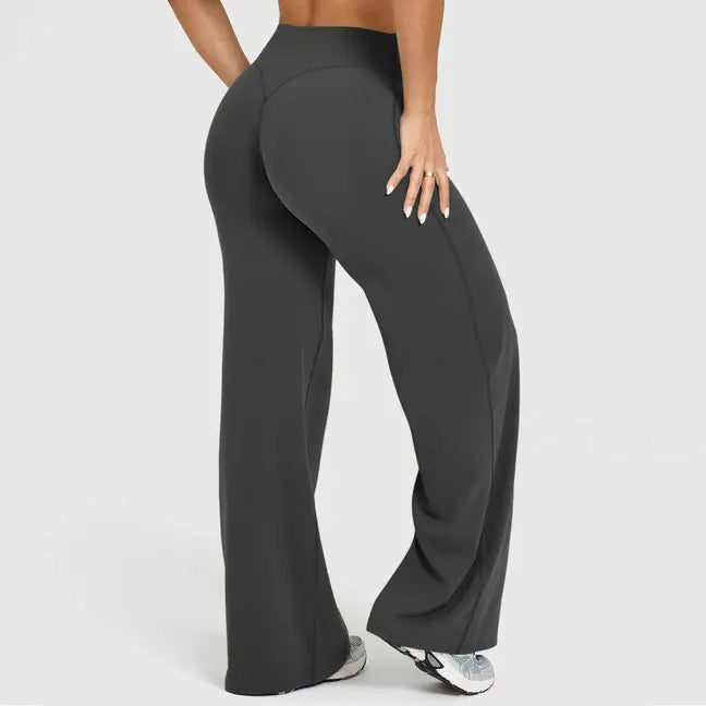 BRIA RICH Women‘s Casual Pants - High Waisted Loose-Fitting Wide Leg Yoga Pants - Comfortable & Elastic Soft Pants with Stretchy Material - Straight Leg Hem