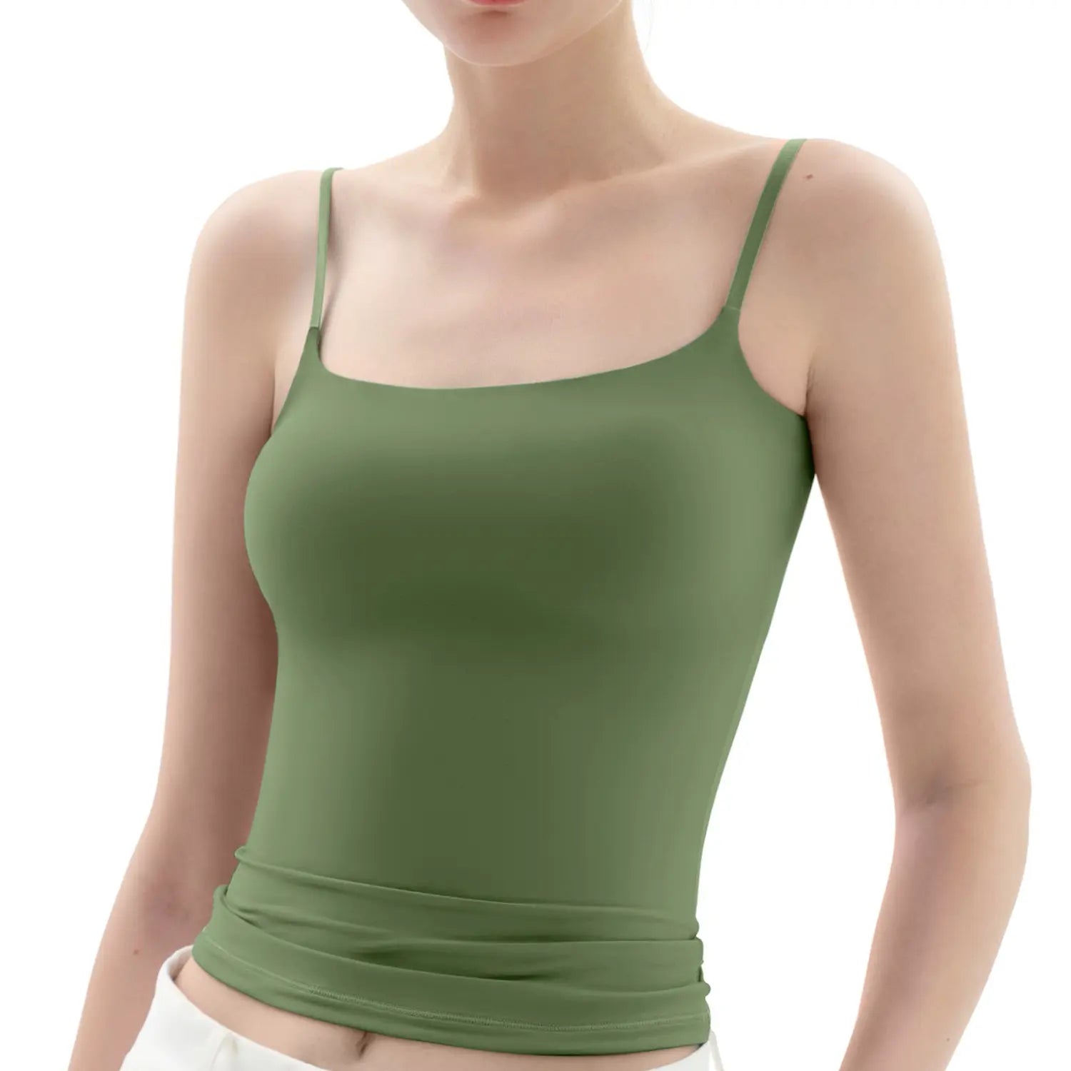 Spaghetti Strap Tank Top, Double Layer Not See-Through Cami, Buttery Soft Stretchy Top, Minimal Chic Essential summerwins