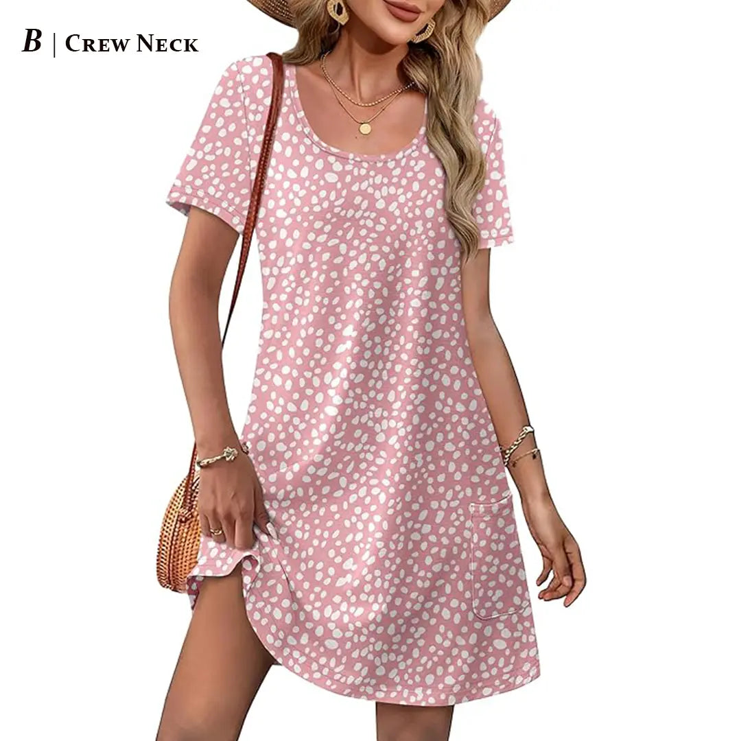 Summer Dress Dresses for Women 2026 Casual Summer V Neck Wedding Guest Dress Short Sleeve Fashion Beach Vacation Clothes