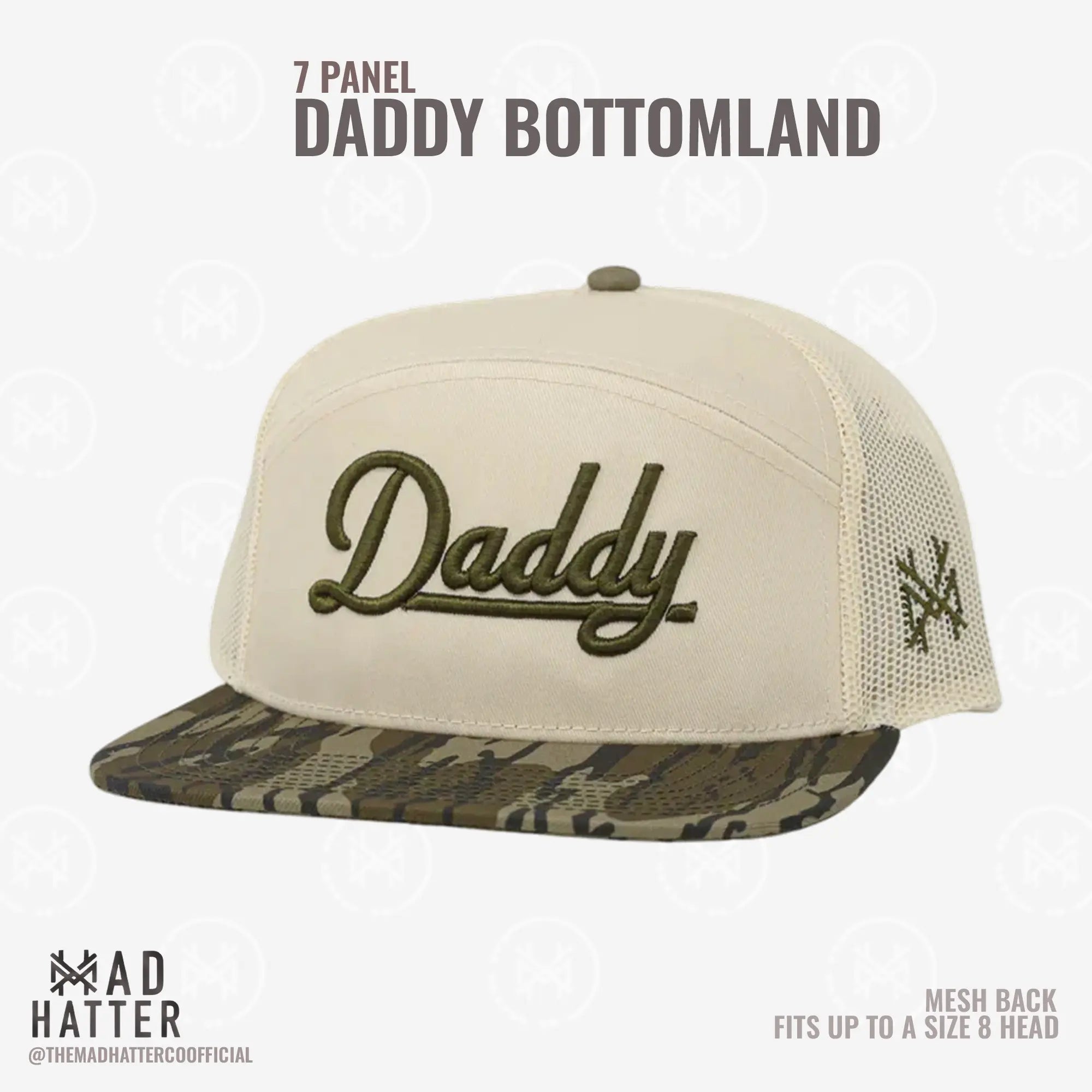 Daddy | By The Mad Hatter Co. 3D Puff Embroidery (Up To A Size 8 Head) Premium Mens Trucker Hat Gift Cap