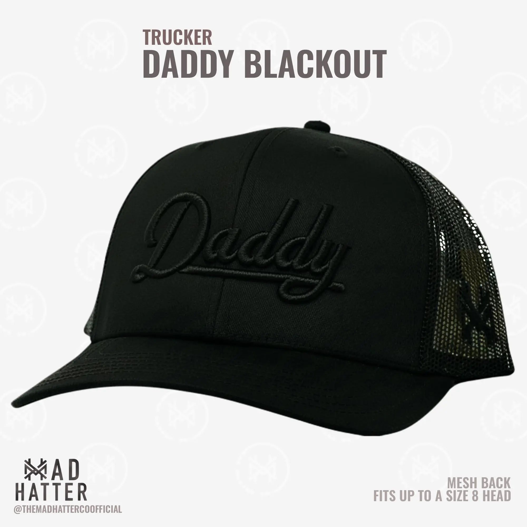 Daddy | Von The Mad Hatter Co. 3D Puff Stickerei (Bis Kopfgröße 8) Premium Herren Trucker Cap Geschenk