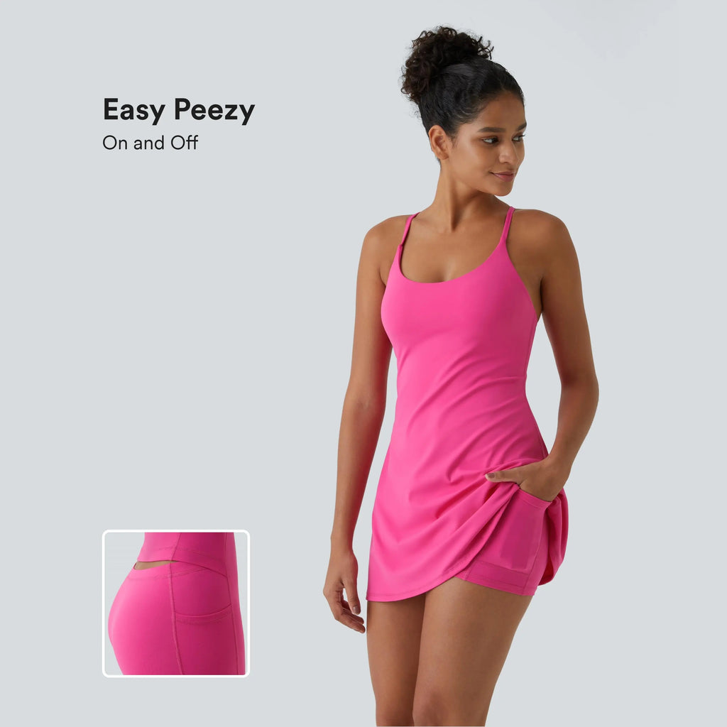 Halara Softlyzero Plüsch rückenfreies Active-Kleid – Easy Peezy, Frühlingskleider, Tanzkleider für Damen #SwimWeek