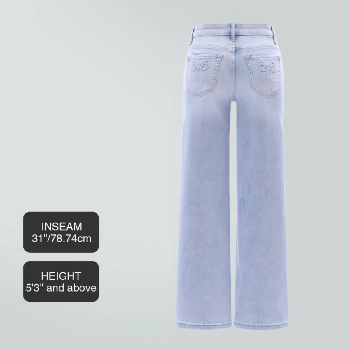 Magic SOONE Mid-low Rise Baggy Jeans Stretchy Wide Leg for Women Distressed Pants Womenswear Bottom 8001 Lady Basic Minimalist Comfortable Denim Tummy Control Curve Hugging Plus Size Regular Size BBL Spring Fashion Daily Outfits