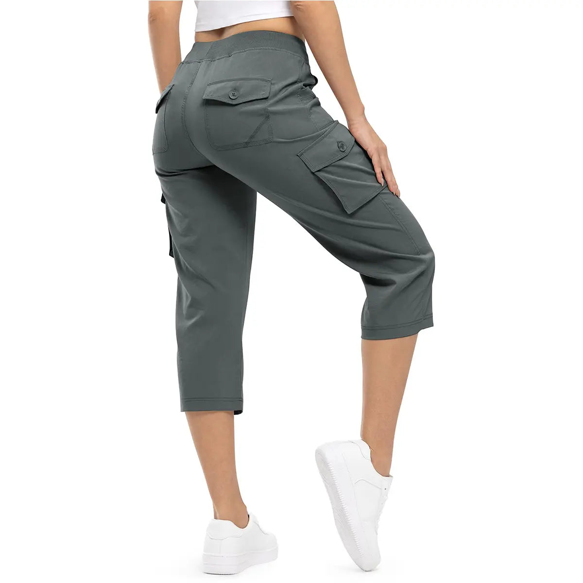 YSENTO Damen Leichte Capri-Wanderhose 6 Taschen Schnelltrocknende Cargo Outdoor Reise Lose Shorts BEQUEME MÜTTER ÜBER 30 【Große Größen, S-XXXXL】 Trainingshose Sportoutfit #Muttertag #sommergewinnt #draussen