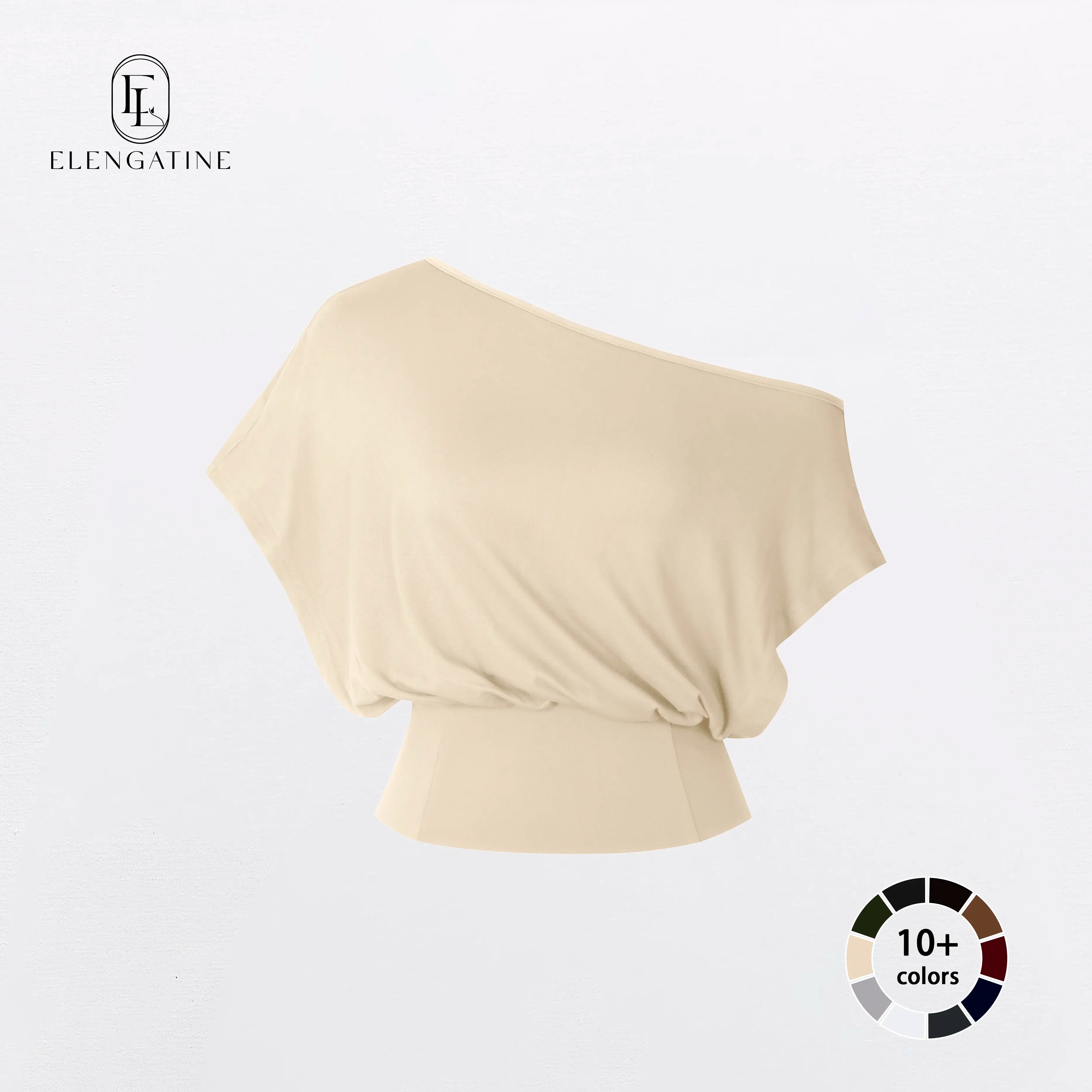 Women Off Shoulder Crop Top, Soft Stretchy Slim Fit Short Sleeve Shirt, One Shoulder Casual Fashion Tee, Flattering Waist Fitted Top for Streetwear, Y2K Style, Daily Wear, Going Out, Party & Summer Outfit KBY0024