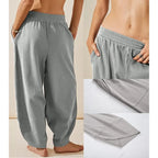 UANEO SummerVibes Women's Baggy Wideleg Pants Casual Elastic Waisted Palazzo Harem Pants with Pockets