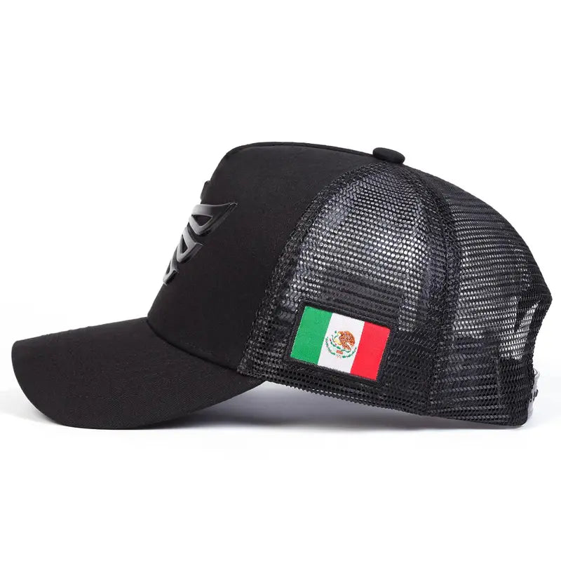 Unisex Mexican Eagle Label Baseball Net Caps Spring Summer Outdoor Adjustable Casual Hats Dad Hat Sunscreen Hat Snapback Trucker Hats Black Snapback
