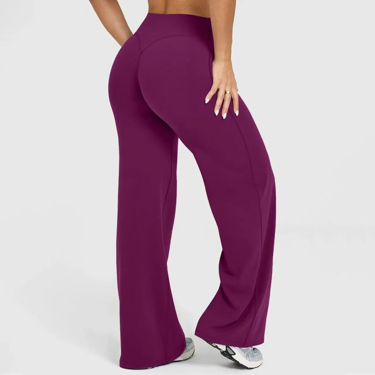 BRIA RICH Women‘s Casual Pants - High Waisted Loose-Fitting Wide Leg Yoga Pants - Comfortable & Elastic Soft Pants with Stretchy Material - Straight Leg Hem